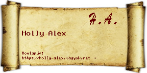 Holly Alex névjegykártya